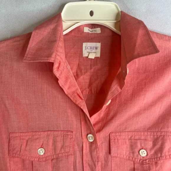 J Crew Perfect Fit Cotton Lightweight Button Up Shirt Size XS - Picture 3 of 9